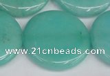 CCN3855 15.5 inches 35mm flat round candy jade beads wholesale