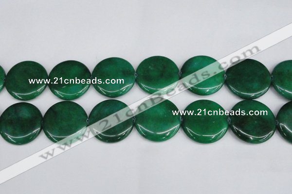 CCN3857 15.5 inches 35mm flat round candy jade beads wholesale