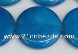 CCN3858 15.5 inches 35mm flat round candy jade beads wholesale