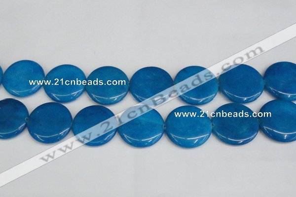 CCN3858 15.5 inches 35mm flat round candy jade beads wholesale