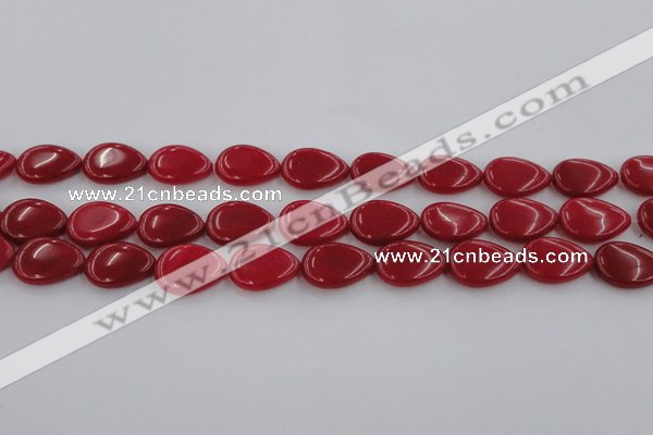 CCN3864 15.5 inches 13*18mm flat teardrop candy jade beads