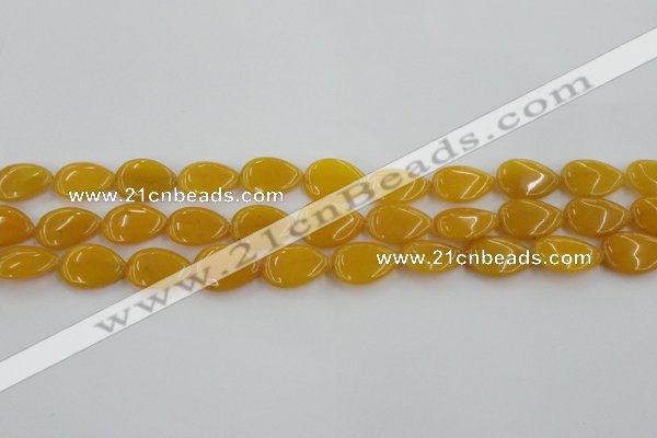 CCN3867 15.5 inches 13*18mm flat teardrop candy jade beads