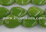 CCN3868 15.5 inches 13*18mm flat teardrop candy jade beads