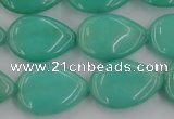 CCN3870 15.5 inches 13*18mm flat teardrop candy jade beads