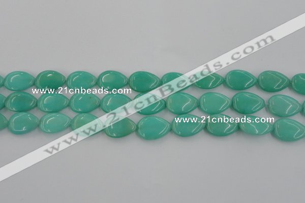 CCN3870 15.5 inches 13*18mm flat teardrop candy jade beads