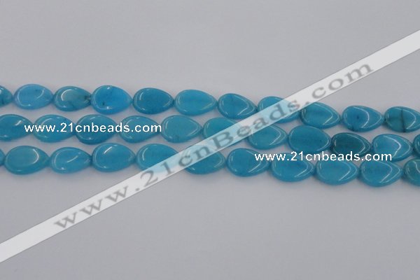 CCN3871 15.5 inches 13*18mm flat teardrop candy jade beads