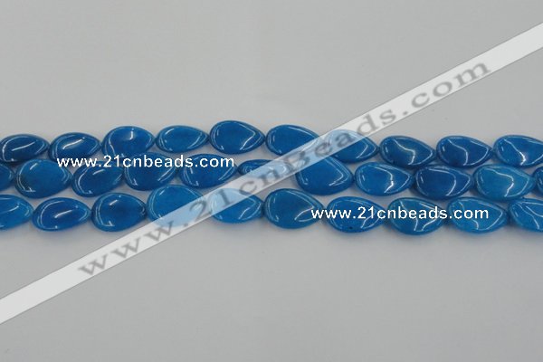 CCN3872 15.5 inches 13*18mm flat teardrop candy jade beads