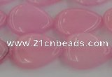 CCN3875 15.5 inches 15*20mm flat teardrop candy jade beads