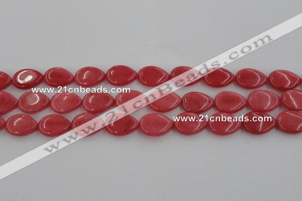 CCN3876 15.5 inches 15*20mm flat teardrop candy jade beads