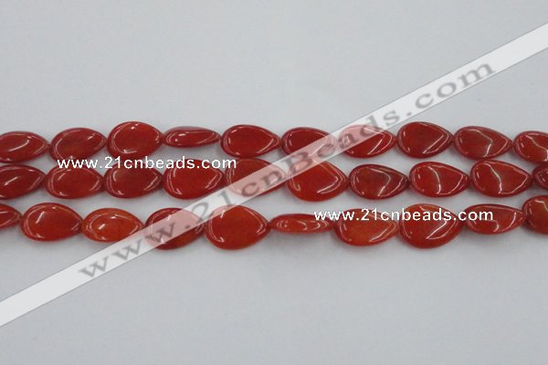 CCN3878 15.5 inches 15*20mm flat teardrop candy jade beads