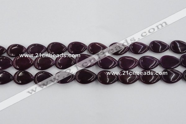 CCN3881 15.5 inches 15*20mm flat teardrop candy jade beads