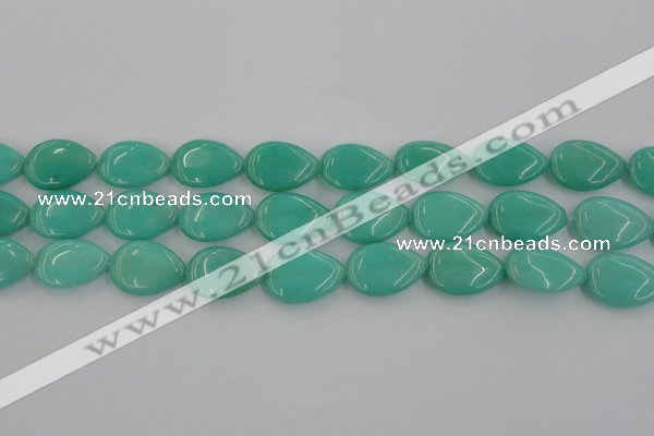 CCN3885 15.5 inches 15*20mm flat teardrop candy jade beads