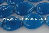 CCN3887 15.5 inches 15*20mm flat teardrop candy jade beads