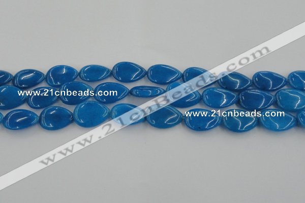 CCN3887 15.5 inches 15*20mm flat teardrop candy jade beads