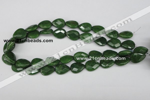 CCN389 15.5 inches 15*20mm faceted flat teardrop candy jade beads