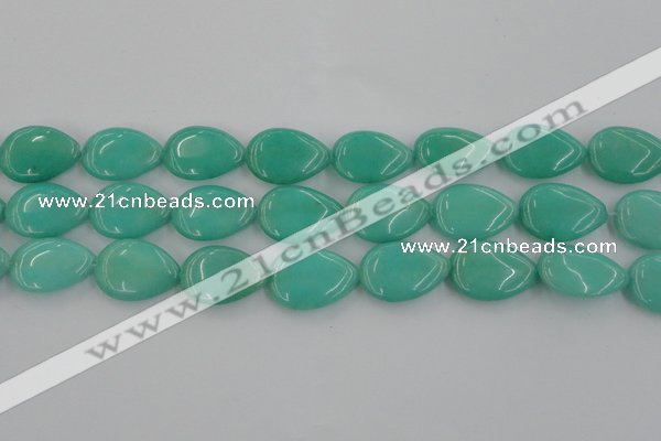 CCN3900 15.5 inches 18*25mm flat teardrop candy jade beads