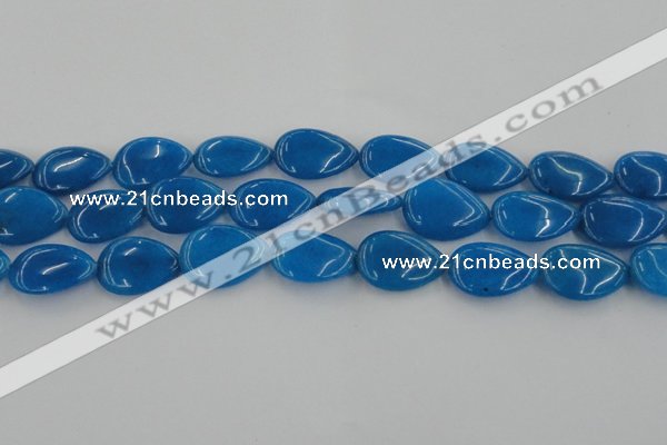 CCN3902 15.5 inches 18*25mm flat teardrop candy jade beads