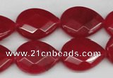 CCN391 15.5 inches 15*20mm faceted flat teardrop candy jade beads