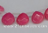 CCN3914 Top-drilled 13*13mm briolette candy jade beads wholesale