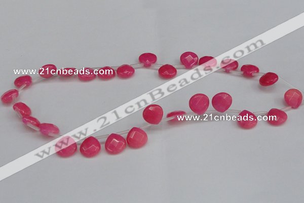 CCN3914 Top-drilled 13*13mm briolette candy jade beads wholesale