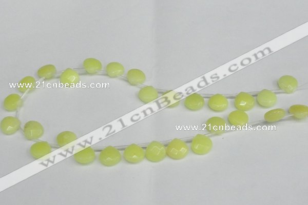 CCN3917 Top-drilled 13*13mm briolette candy jade beads wholesale