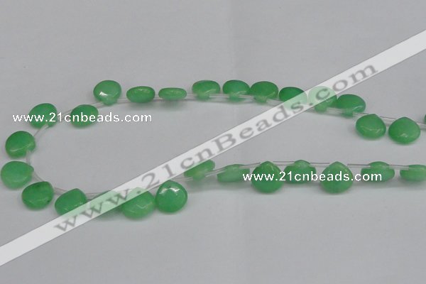CCN3918 Top-drilled 13*13mm briolette candy jade beads wholesale