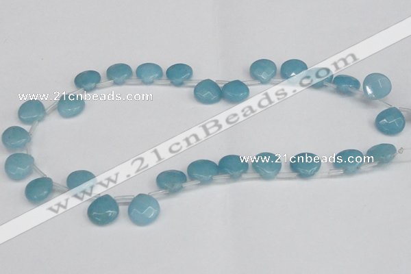 CCN3919 Top-drilled 13*13mm briolette candy jade beads wholesale