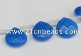 CCN3920 Top-drilled 13*13mm briolette candy jade beads wholesale