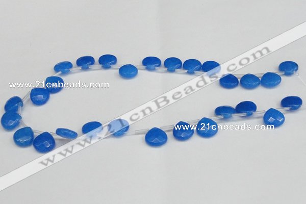 CCN3920 Top-drilled 13*13mm briolette candy jade beads wholesale