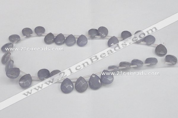 CCN3925 Top-drilled 12*15mm briolette candy jade beads wholesale