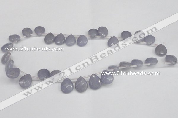 CCN3925 Top-drilled 12*15mm briolette candy jade beads wholesale