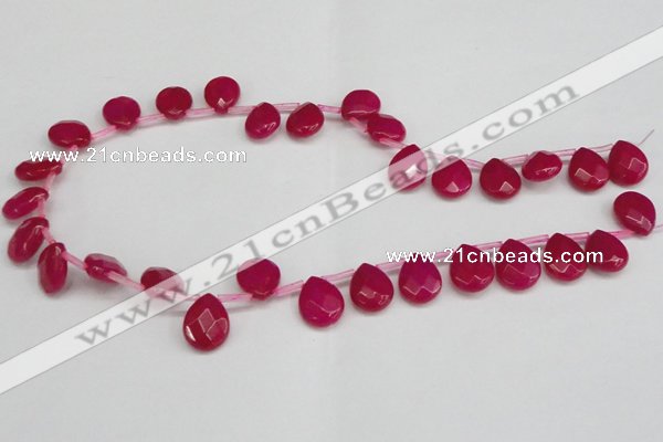 CCN3930 Top-drilled 12*15mm briolette candy jade beads wholesale