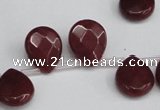 CCN3931 Top-drilled 12*15mm briolette candy jade beads wholesale