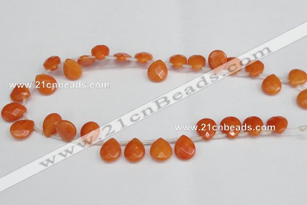 CCN3932 Top-drilled 12*15mm briolette candy jade beads wholesale