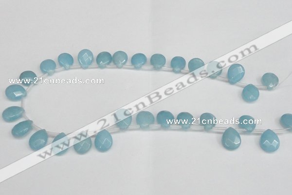 CCN3937 Top-drilled 12*15mm briolette candy jade beads wholesale