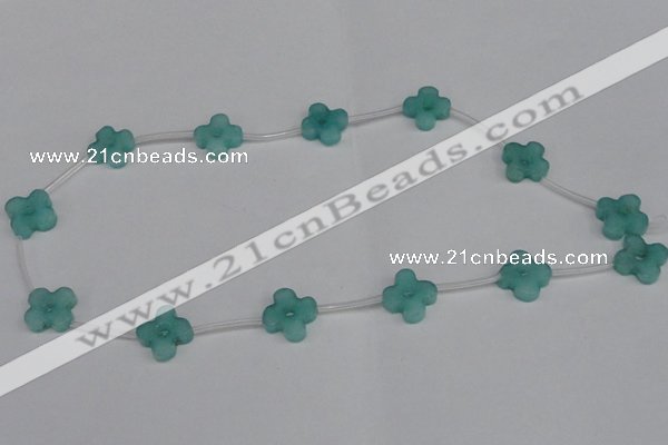 CCN3948 15.5 inches 15mm carved flower candy jade beads wholesale