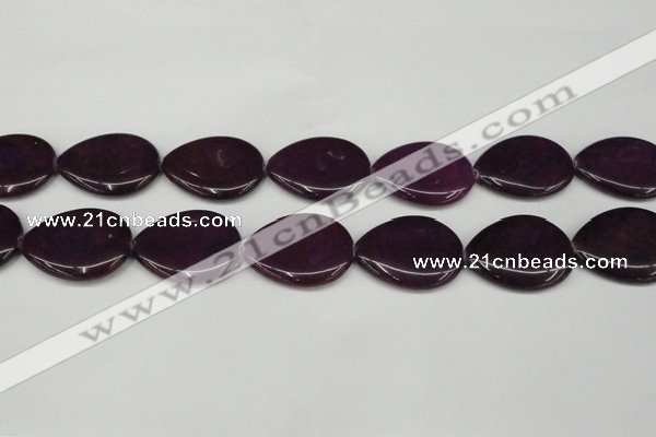 CCN3976 15.5 inches 30*40mm flat teardrop candy jade beads