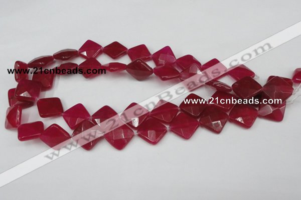 CCN403 15.5 inches 15*15mm faceted diamond candy jade beads