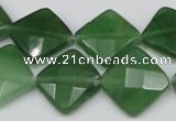 CCN404 15.5 inches 15*15mm faceted diamond candy jade beads