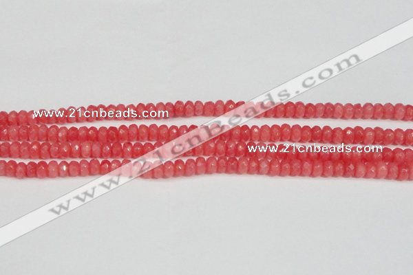 CCN4125 15.5 inches 4*6mm faceted rondelle candy jade beads