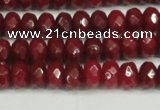 CCN4159 15.5 inches 5*8mm faceted rondelle candy jade beads