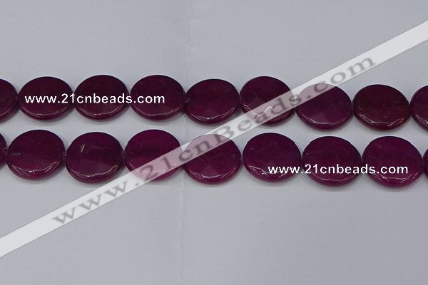 CCN4183 15.5 inches 20mm faceted coin candy jade beads wholesale