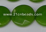 CCN4191 15.5 inches 20mm faceted coin candy jade beads wholesale