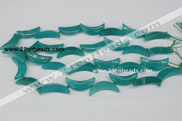 CCN421 15.5 inches 8*30mm curved moon candy jade beads wholesale