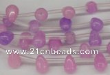 CCN430 15.5 inches Top-drilled 6*9mm teardrop candy jade beads
