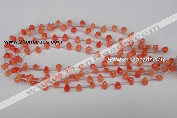 CCN433 15.5 inches Top-drilled 6*9mm teardrop candy jade beads