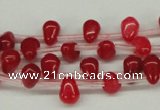 CCN437 15.5 inches Top-drilled 6*9mm teardrop candy jade beads