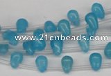 CCN440 15.5 inches Top-drilled 6*9mm teardrop candy jade beads