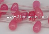 CCN450 15.5 inches Top-drilled 8*12mm teardrop candy jade beads