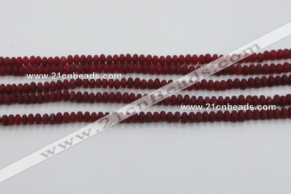 CCN4502 15.5 inches 3*5mm rondelle matte candy jade beads